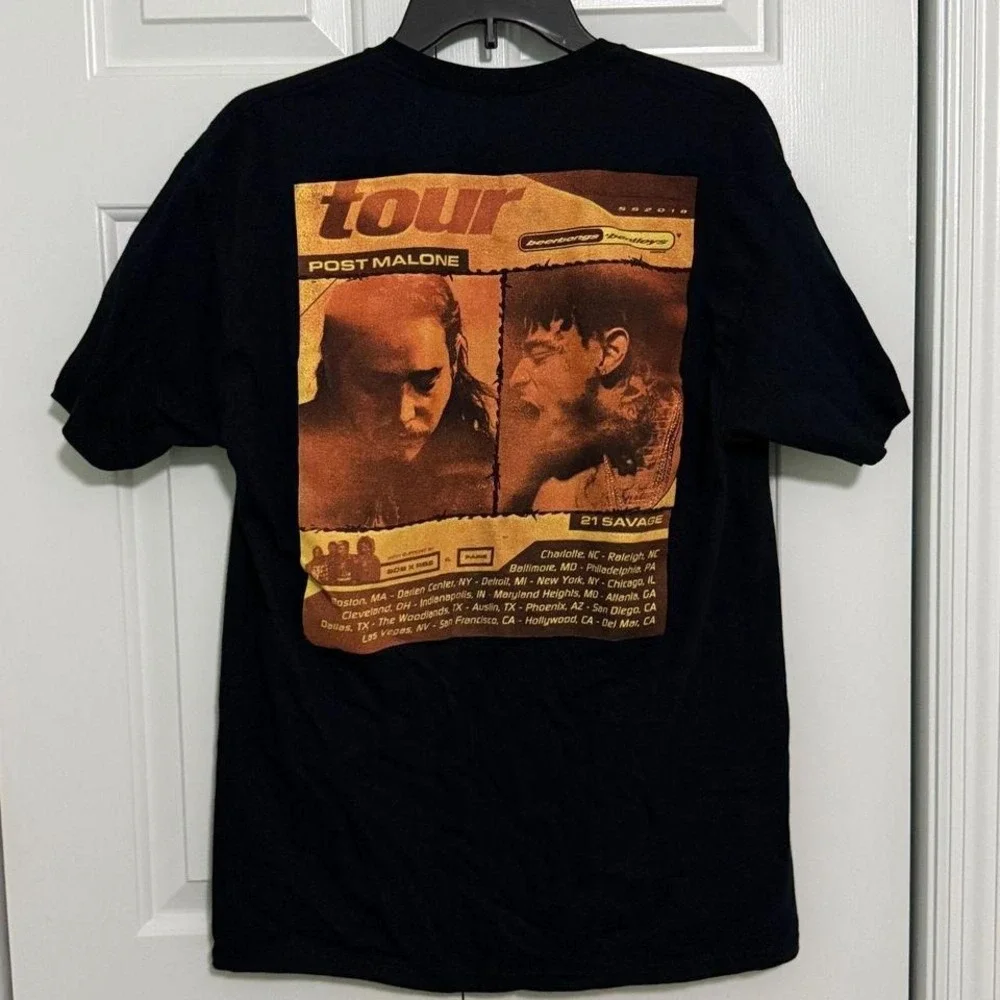 21 Savage Post Malone 2018 Tour T Shirt in Size Large